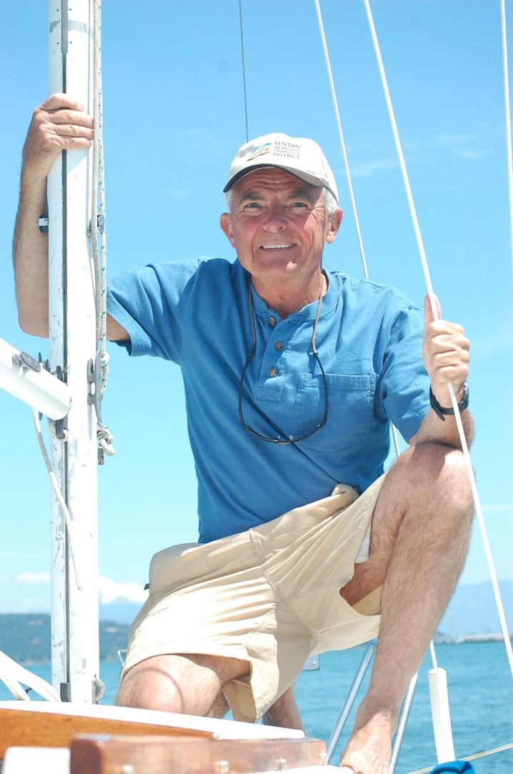 Scott Reed on a sailboat